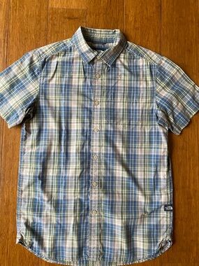 The North Face Men's Short-Sleeve Plaid Button-Down Shirt - Blue & Green